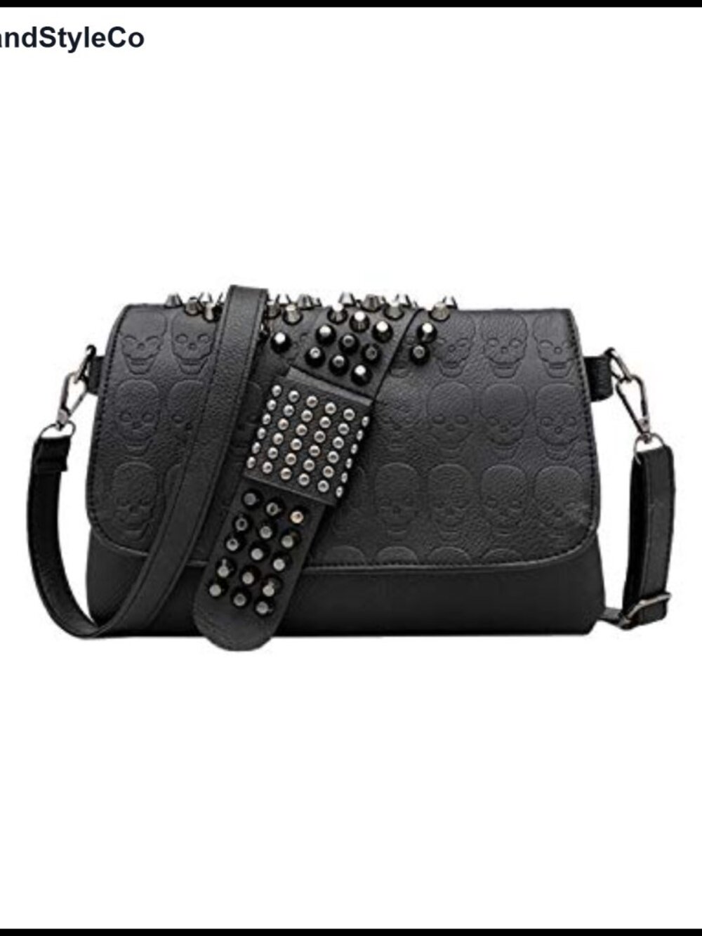 Punk Skull PU Leather Crossbody Bag with Chain Strap